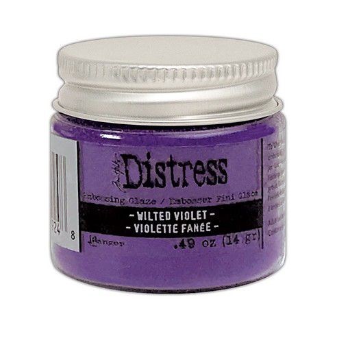 Wilted violet, Distress, embossingpulver glaze, Tim Holtz.